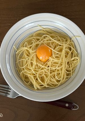 シンプル！釜玉スパゲッティ-レシピのメイン写真