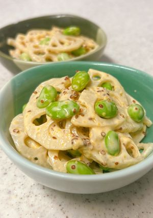 れんこんと枝豆の和風マスタードマヨ和え-レシピのメイン写真