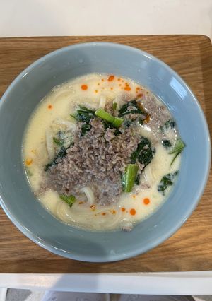 主婦の平日ランチ　豆乳坦々うどん-レシピのメイン写真