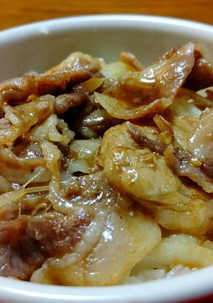 薄切り豚ロース丼。-レシピのメイン写真