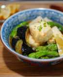餅と豆腐と季節野菜の揚げ出し