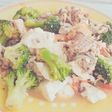 さばブロッコリーお豆腐キムチサラダ