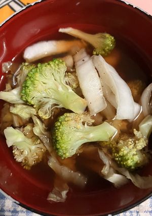 簡単白菜ブロッコリー煮物煮汁スープ-レシピのメイン写真