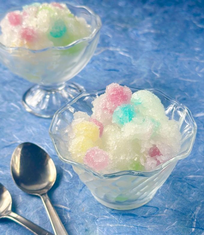 かき氷機不要！カルピスカラフルかき氷-レシピのメイン写真