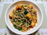節約夏バテ夕飯!簡単厚揚韮挽肉もやし炒め