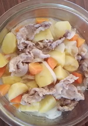 レンジで手軽に作る、肉じゃが塩味-レシピのメイン写真