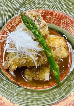 カレイのおかき揚げ　カレー風味餡-レシピのメイン写真