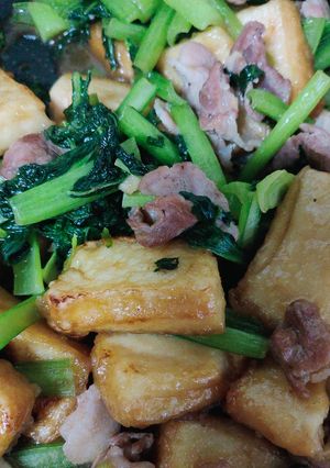 厚揚げ豚こま小松菜の炒め物-レシピのメイン写真
