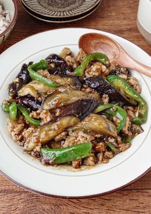 ☆簡単☆茄子とピーマンのとろ旨ひき肉炒め-レシピのメイン写真