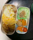 レンジ簡単梅パスタ味オムライス弁当