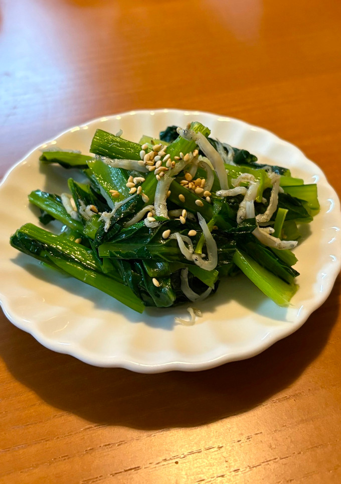 小松菜としらすのごま油炒め-レシピのメイン写真