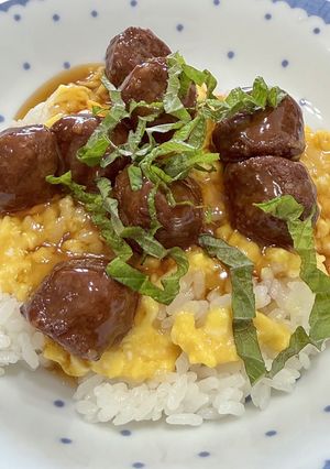 簡単★ミートボール卵丼-レシピのメイン写真