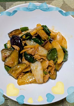 玉ねぎ茄子ピーマン豚のピリ辛炒め-レシピのメイン写真