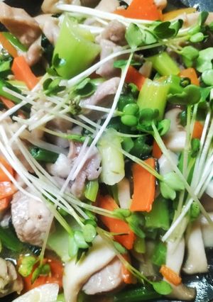 ༺美肌ハーブ鶏肉༻かいわれシャキッ🌱時短-レシピのメイン写真