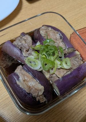 豚こまで絶品おかず🎵ナスの肉詰めドッグ-レシピのメイン写真