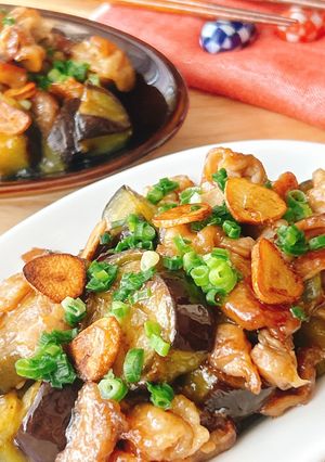豚肉と茄子のガリバタつゆ炒め-レシピのメイン写真
