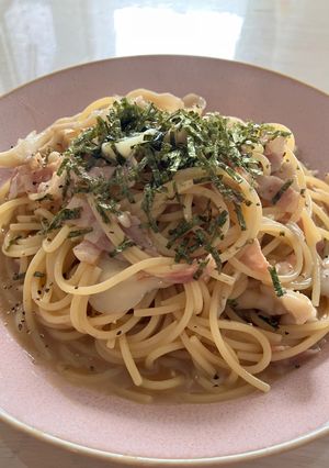 舞茸とベーコンのバター醤油ワンパンパスタ-レシピのメイン写真