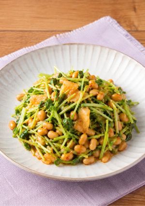 豆苗の納豆キムチあえ-レシピのメイン写真