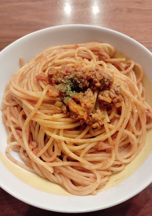 ゴロゴロ挽き肉のミートソース-レシピのメイン写真