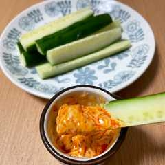รูปของ きゅうりのディップ☆マヨ+食べるラー油