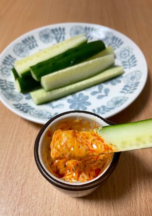 きゅうりのディップ☆マヨ+食べるラー油-レシピのメイン写真