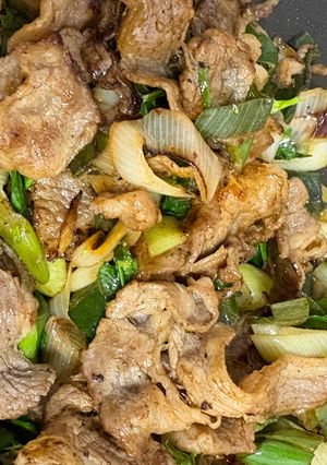一人暮らし簡単ねぎと牛肉-レシピのメイン写真