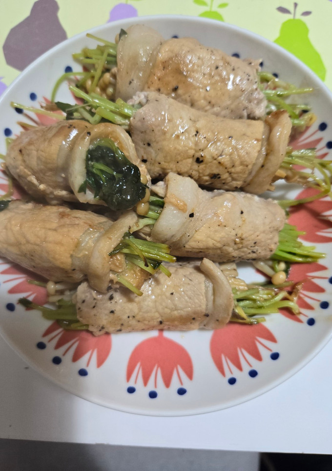 豚肉のえのきと豆苗まき-レシピのメイン写真