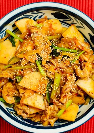 かぶと豚肉のピリ辛炒め-レシピのメイン写真