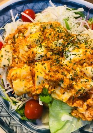 ミニ豆腐のチリソース風サラダソース-レシピのメイン写真