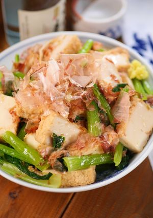 厚揚げと小松菜の生姜醤油のおかか和え😋-レシピのメイン写真
