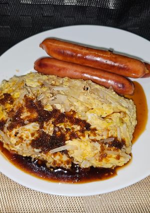 キャベツともやしのもちもち卵焼き-レシピのメイン写真