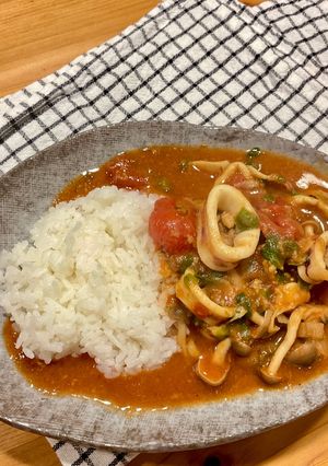 イカ🧅新玉ねぎカレー🌿セロリの葉入り-レシピのメイン写真