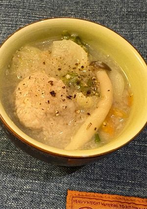 鶏団子としめじのとろとろスープ-レシピのメイン写真