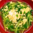 豆苗とふわふわ卵の中華スープ
