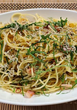 白だし香るベーコン＆じゃこパスタ-レシピのメイン写真