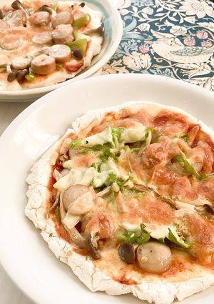 米粉と豆腐の生地のピザ-レシピのメイン写真