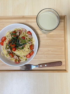 ツナとトマトの和風パスタ-レシピのメイン写真