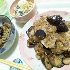 รูปของ 夕飯✧豚こまナス炒め