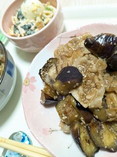 夕飯✧豚こまナス炒め-レシピのメイン写真