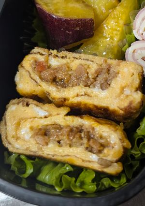 業スーの鶏そぼろで卵焼き♪-レシピのメイン写真