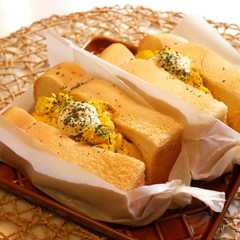 รูปของ レンジだけで簡単！ふわふわたまごサンド