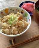 1人分のホタテの(ひも)炊き込みご飯