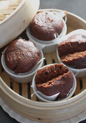 バレンタインに簡単米粉ショコラ蒸しケーキ-レシピのメイン写真