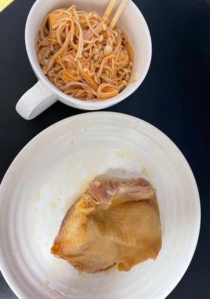 鶏肉の照り焼きとえのきの甘辛和え-レシピのメイン写真