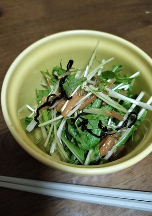 水菜となめ茸のあえもの-レシピのメイン写真