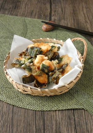 鶏肉と新玉ねぎの葉のかき揚げ-レシピのメイン写真