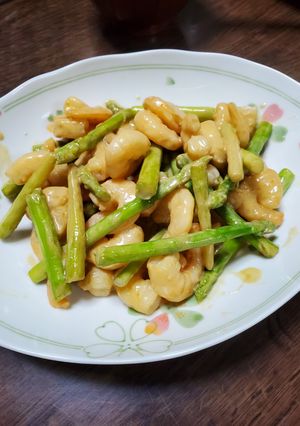 アスパラとエビのマヨ醤油炒め-レシピのメイン写真