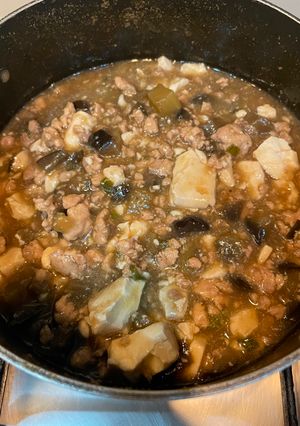 Chinese mapo tofu with eggplant: 茄子入り麻婆豆腐-レシピのメイン写真