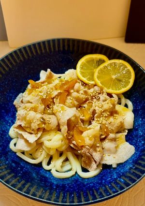 かぼすダレで冷製☆豚しゃぶうどん!-レシピのメイン写真