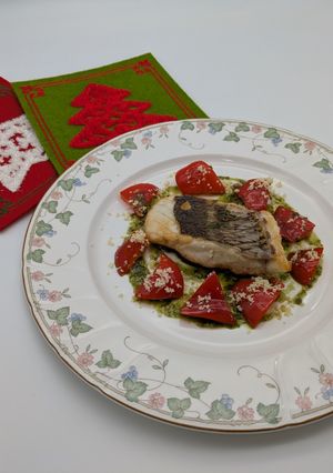 真鯛のポワレ～クリスマスリース風～-レシピのメイン写真